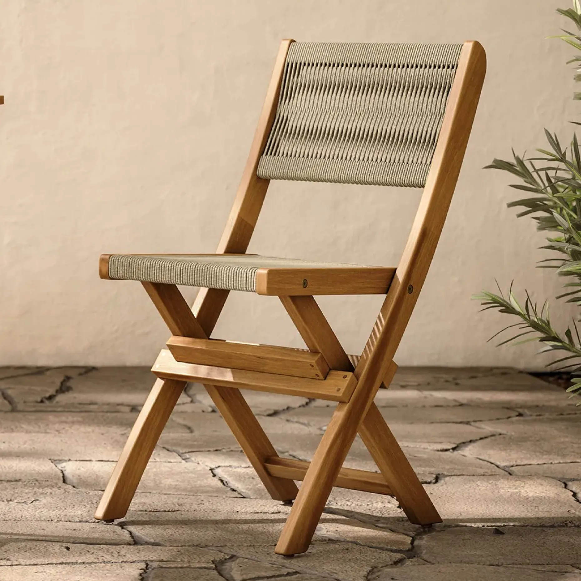 Elanora Outdoor Folding Dining Chair - Light Acacia