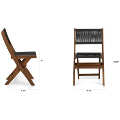 Elanora Outdoor Folding Dining Chair - Dark Acacia