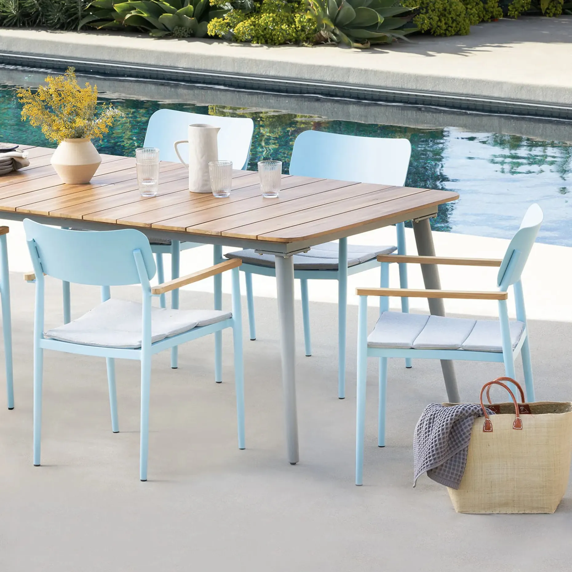 Elan Outdoor Stackable Dining Chair - Turquoise