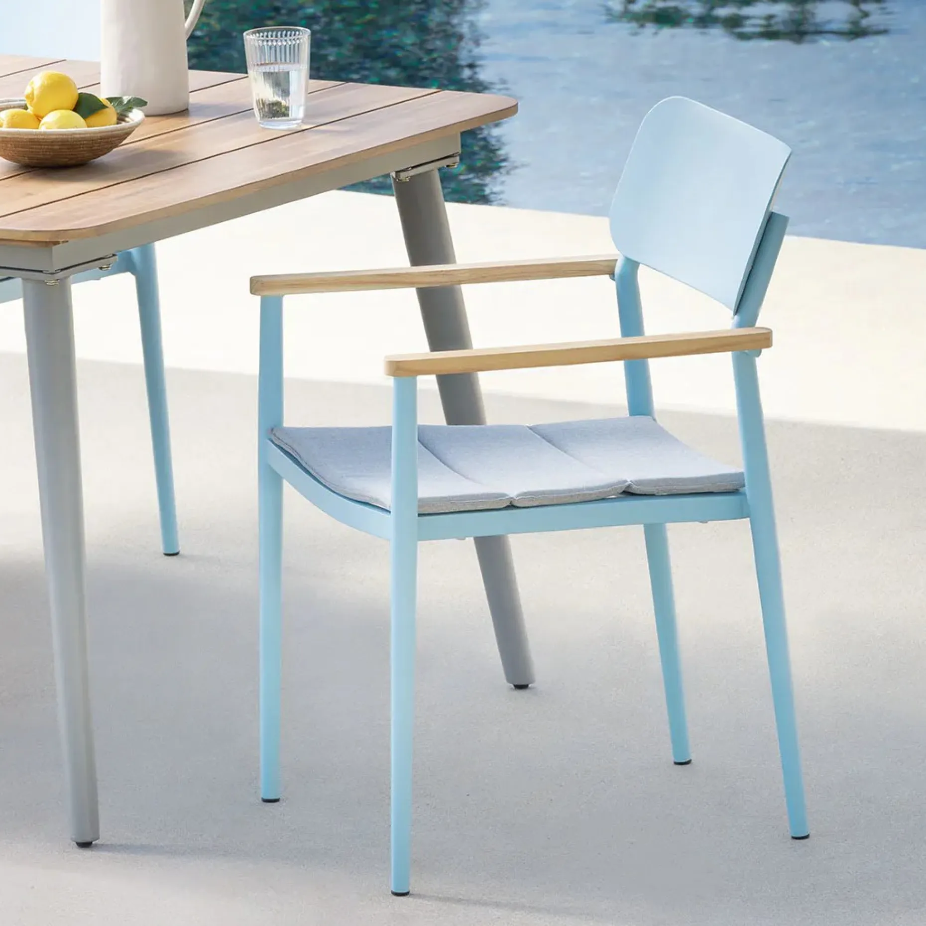 Elan Outdoor Stackable Dining Chair - Turquoise