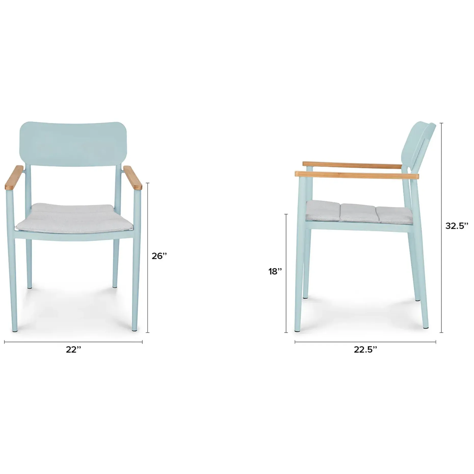 Elan Outdoor Stackable Dining Chair - Turquoise