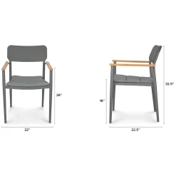 Elan Outdoor Stackable Dining Chair - Dark Gray