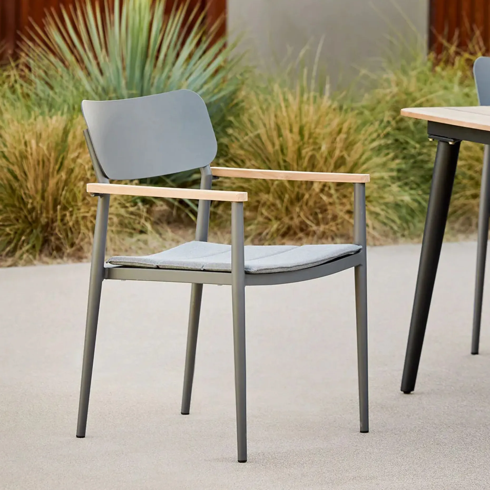 Elan Outdoor Stackable Dining Chair - Dark Gray