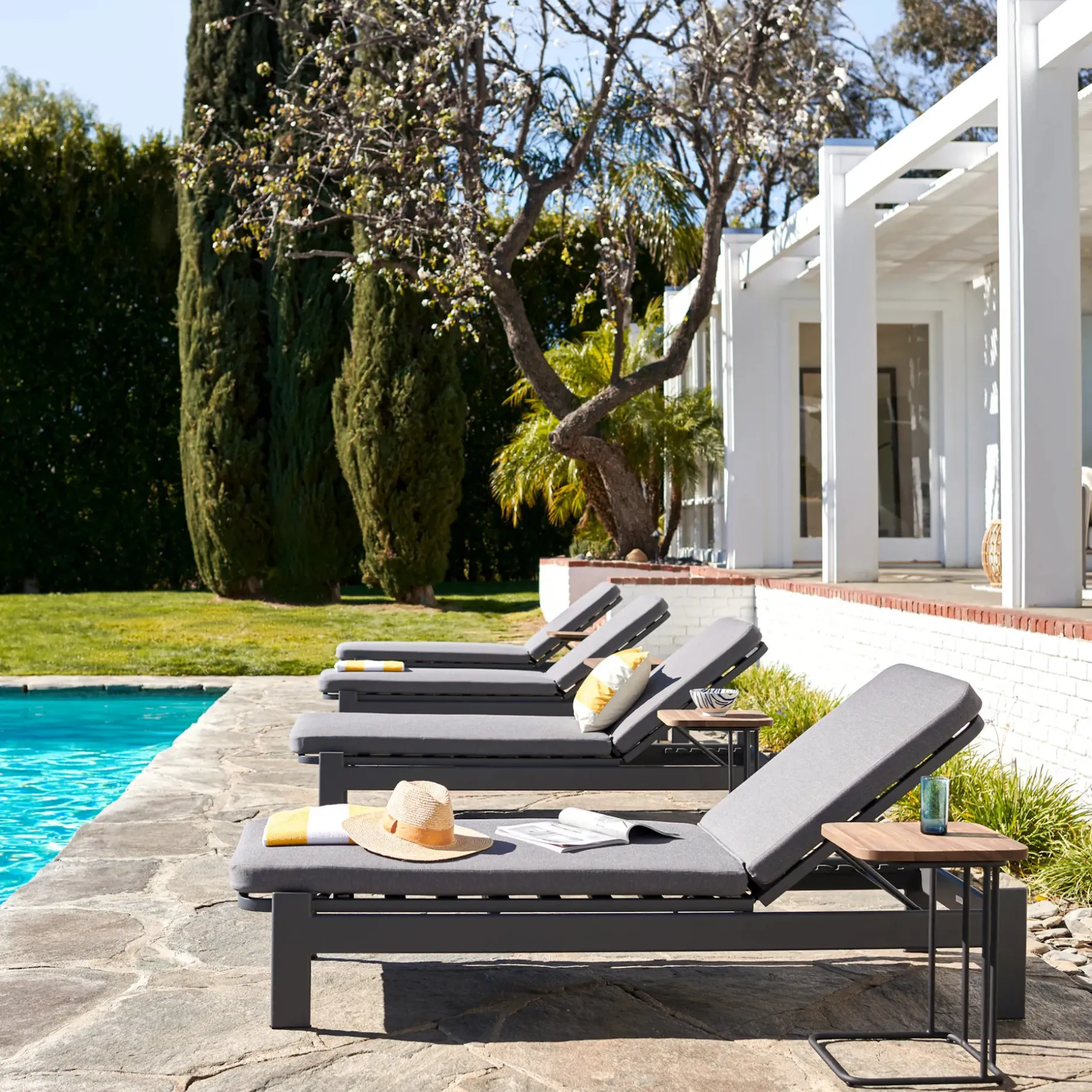Eleya 78" Outdoor Chaise Lounge - Stega Gray