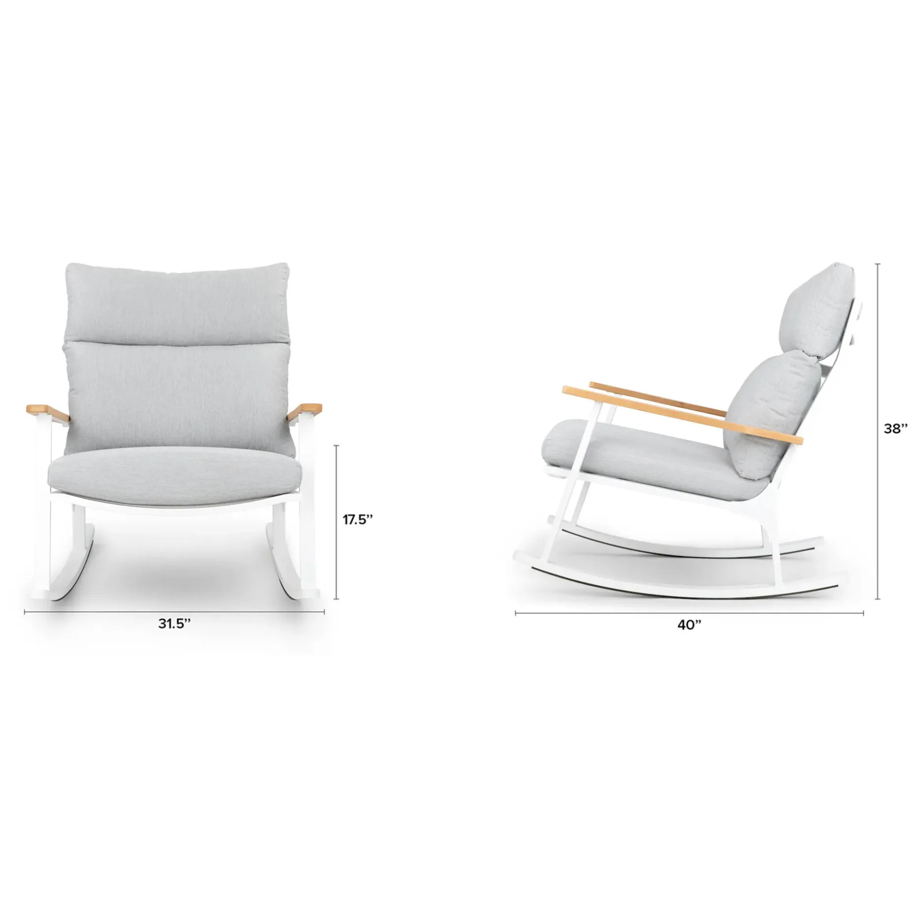 Eleya 31.5" Outdoor Rocking Chair - Cera Gray