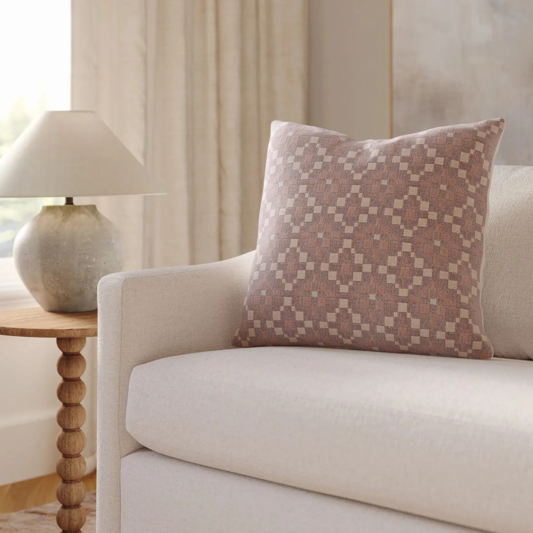 Elfin Large Pillow - Maroon Multi