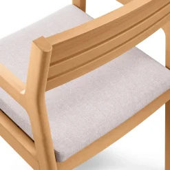 Elise Outdoor Dining Armchair - Light Eucalyptus and Basket Beige