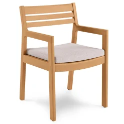 Elise Outdoor Dining Armchair - Light Eucalyptus and Basket Beige