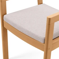 Elise Outdoor Dining Armchair - Light Eucalyptus and Basket Beige