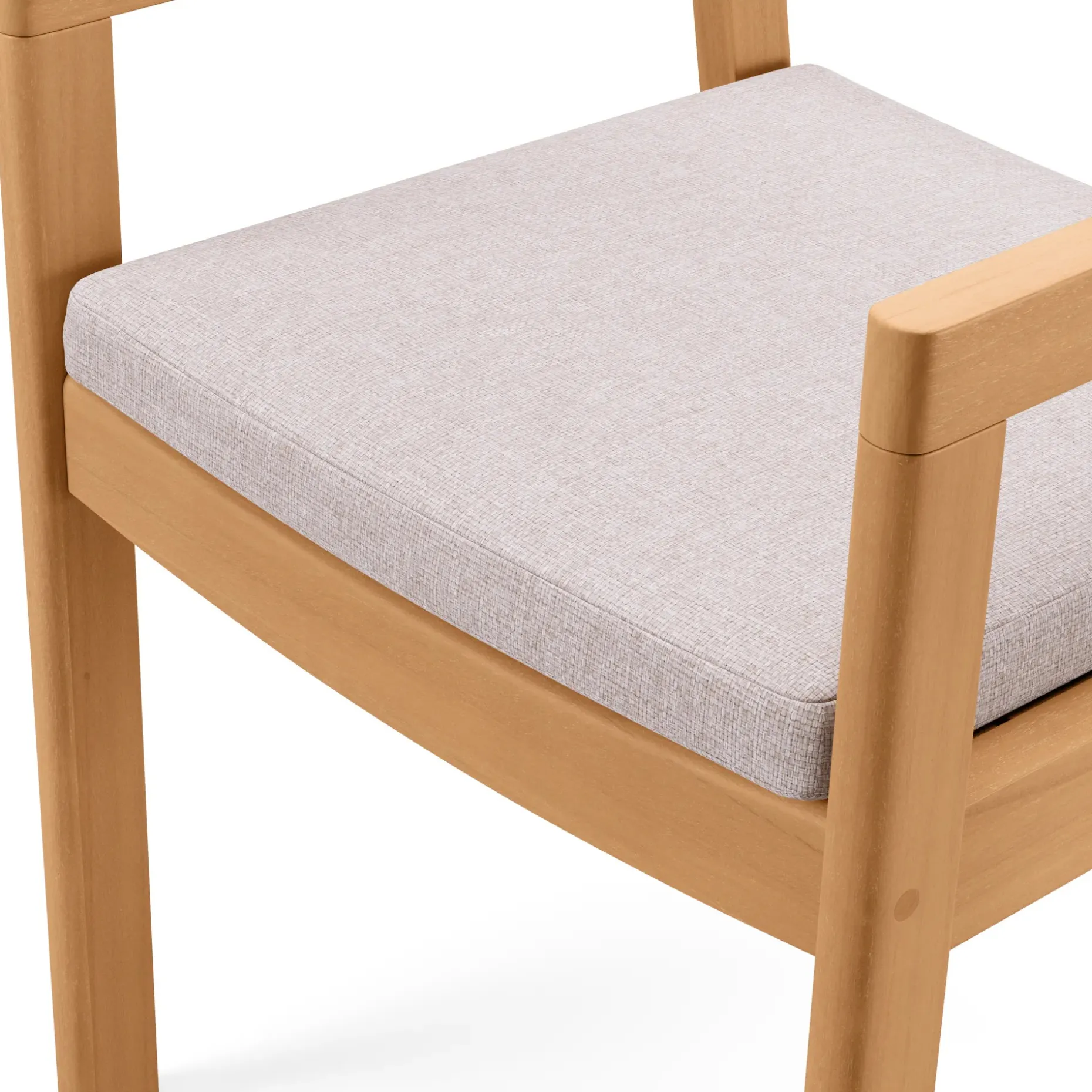 Elise Outdoor Dining Armchair - Light Eucalyptus and Basket Beige