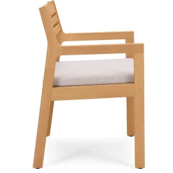 Elise Outdoor Dining Armchair - Light Eucalyptus and Basket Beige