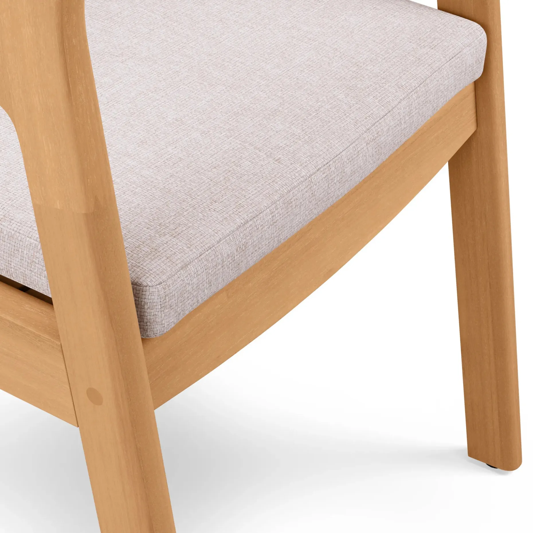 Elise Outdoor Dining Armchair - Light Eucalyptus and Basket Beige