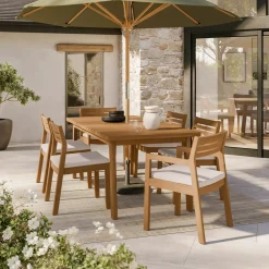 Elise 76.5" - 94.5" Outdoor Extendable Dining Table - Light Eucalyptus