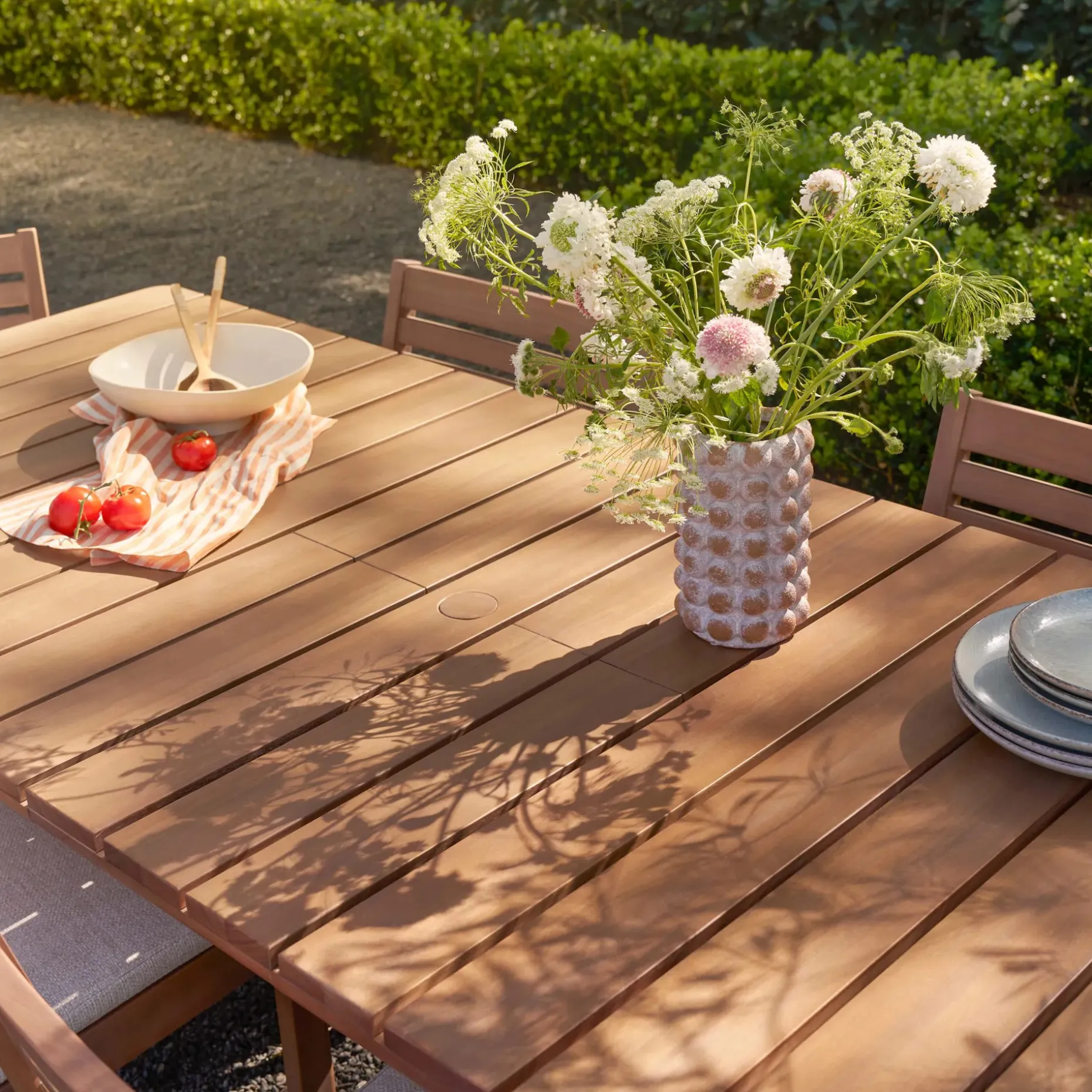 Elise 76.5" - 94.5" Outdoor Extendable Dining Table - Light Eucalyptus