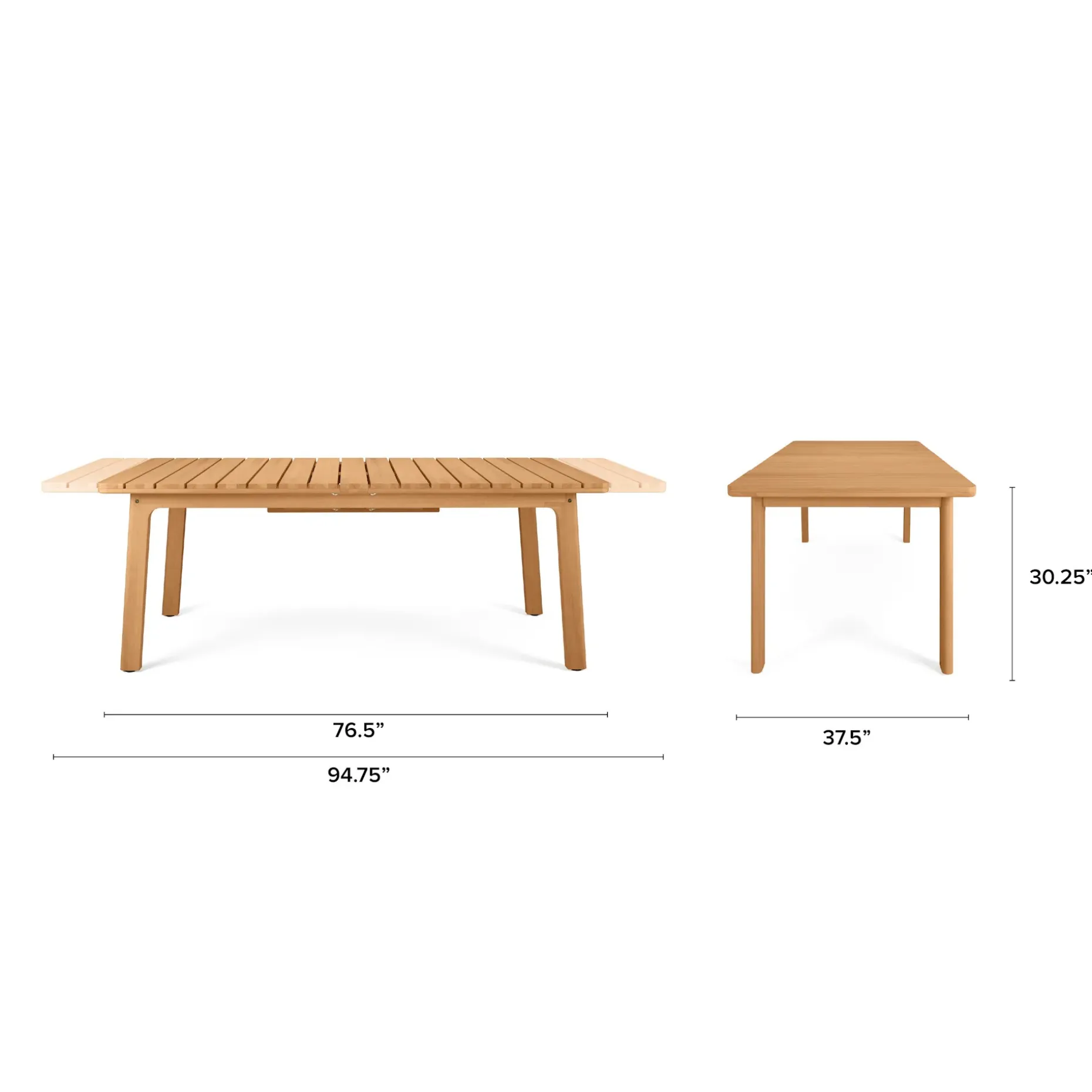 Elise 76.5" - 94.5" Outdoor Extendable Dining Table - Light Eucalyptus