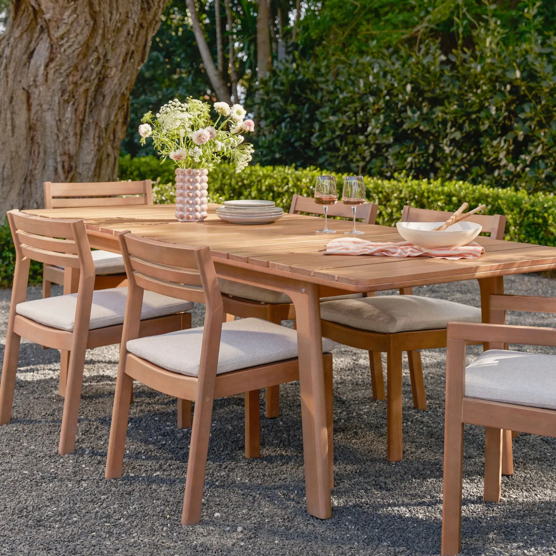 Elise 76.5" - 94.5" Outdoor Extendable Dining Table - Light Eucalyptus