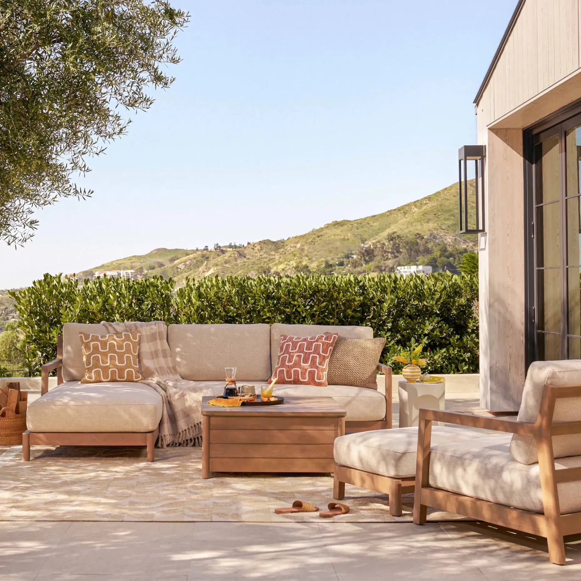Elise 100" Outdoor Left Sectional - Basket Beige