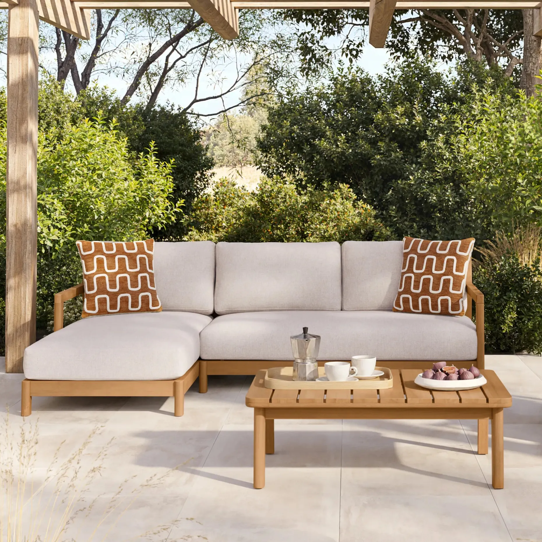 Elise 100" Outdoor Left Sectional - Basket Beige