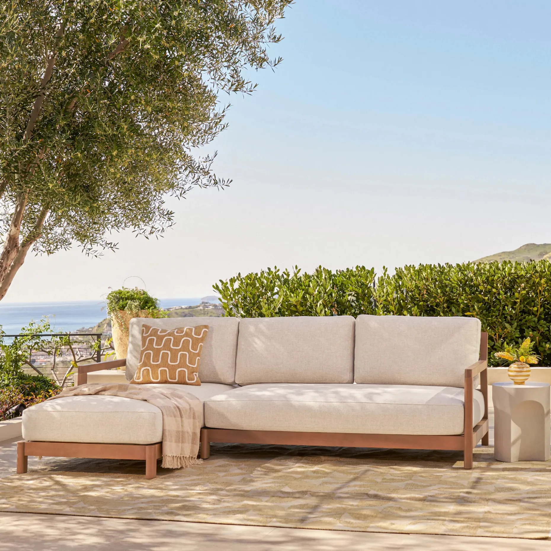 Elise 100" Outdoor Left Sectional - Basket Beige