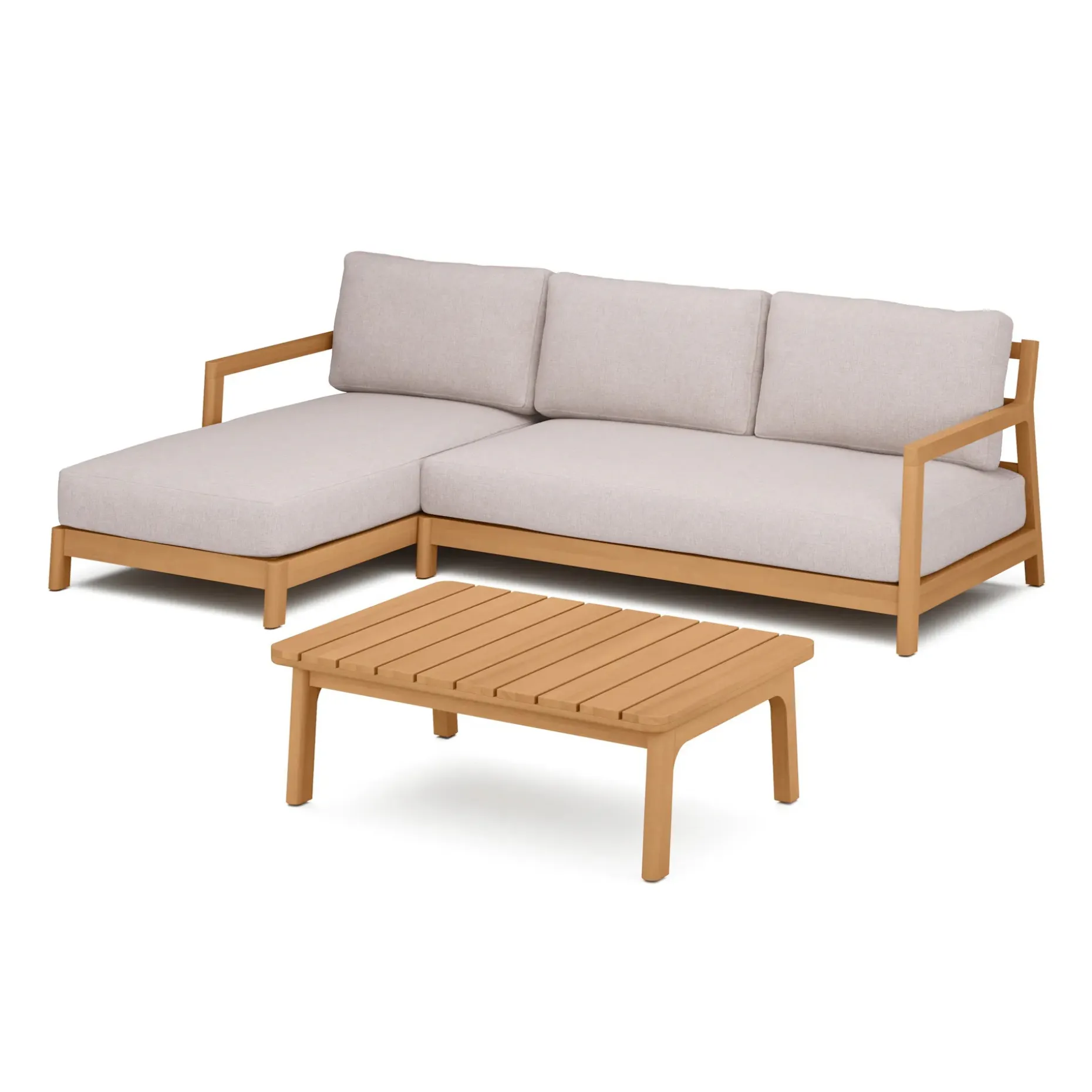 Elise 100" Outdoor Left Sectional Set - Basket Beige