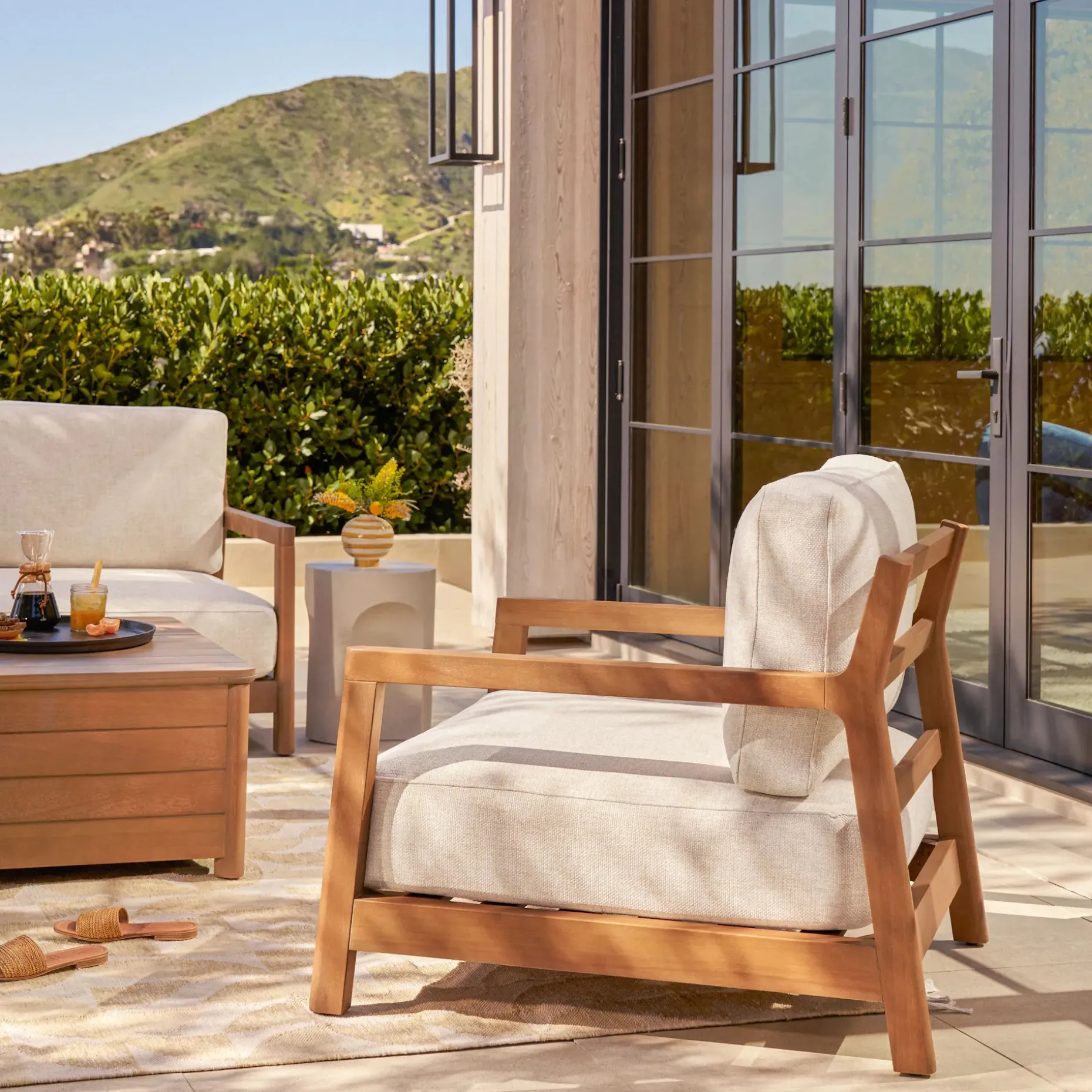 Elise 34" Outdoor Lounge Chair - Basket Beige