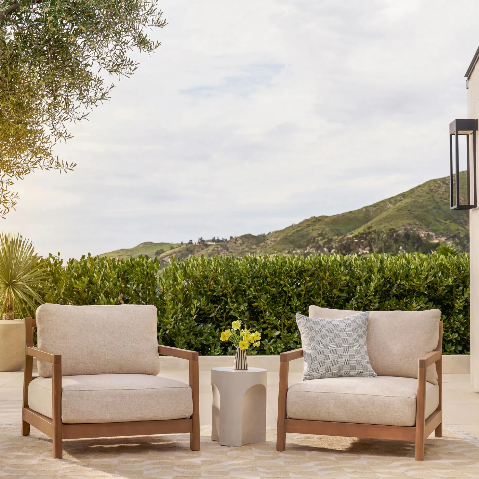 Elise 34" Outdoor Lounge Chair - Basket Beige