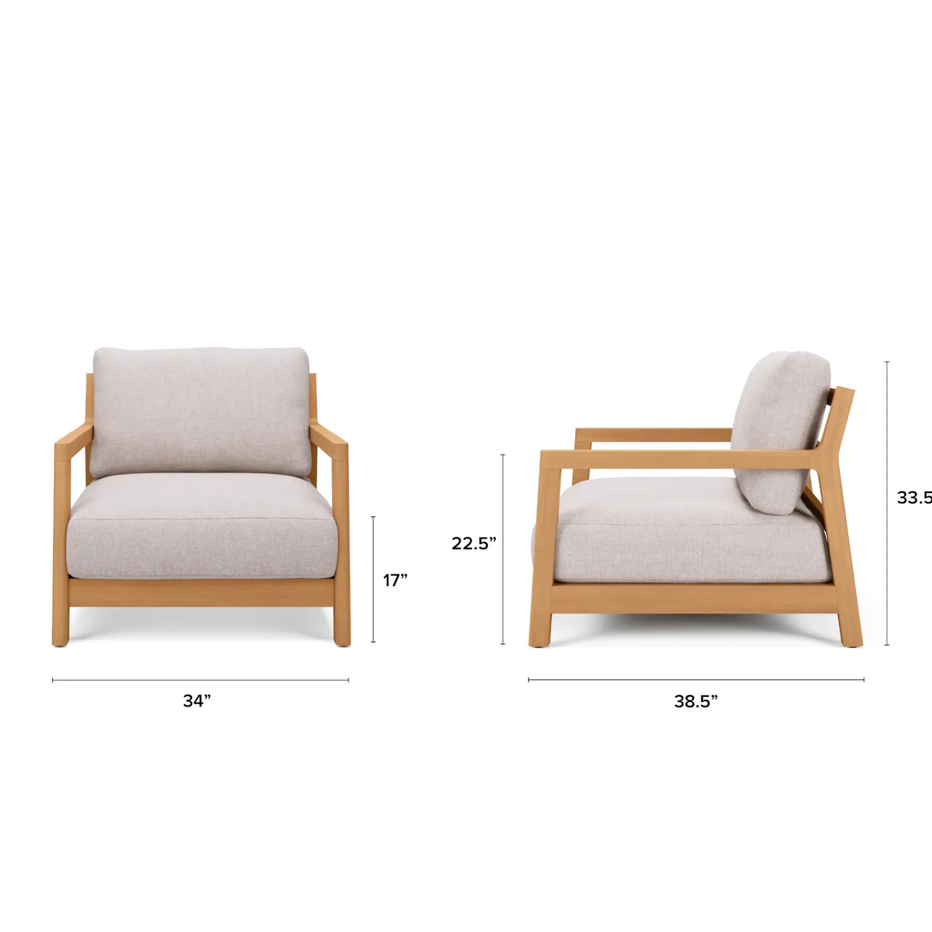 Elise 34" Outdoor Lounge Chair - Basket Beige
