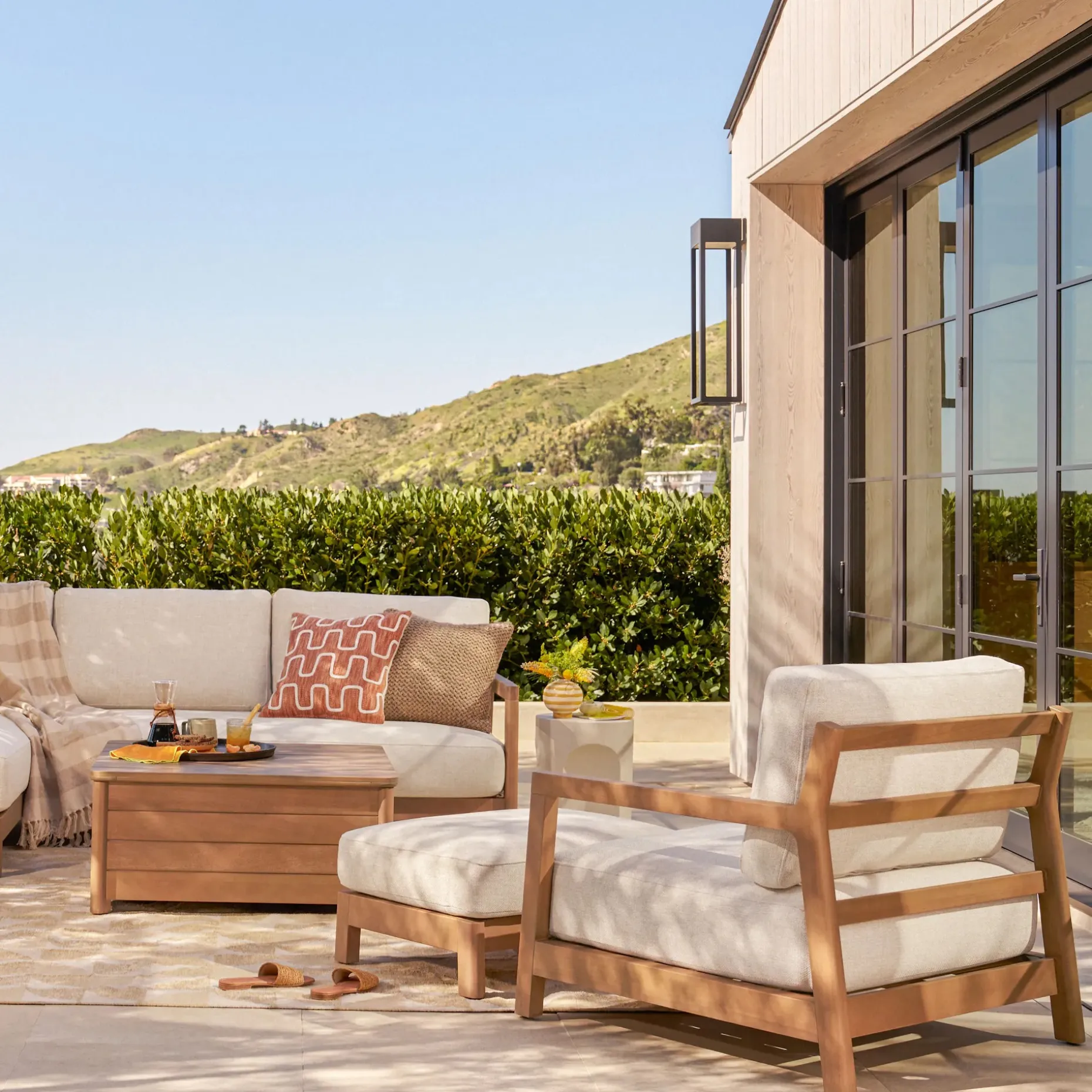 Elise 34" Outdoor Lounge Chair - Basket Beige