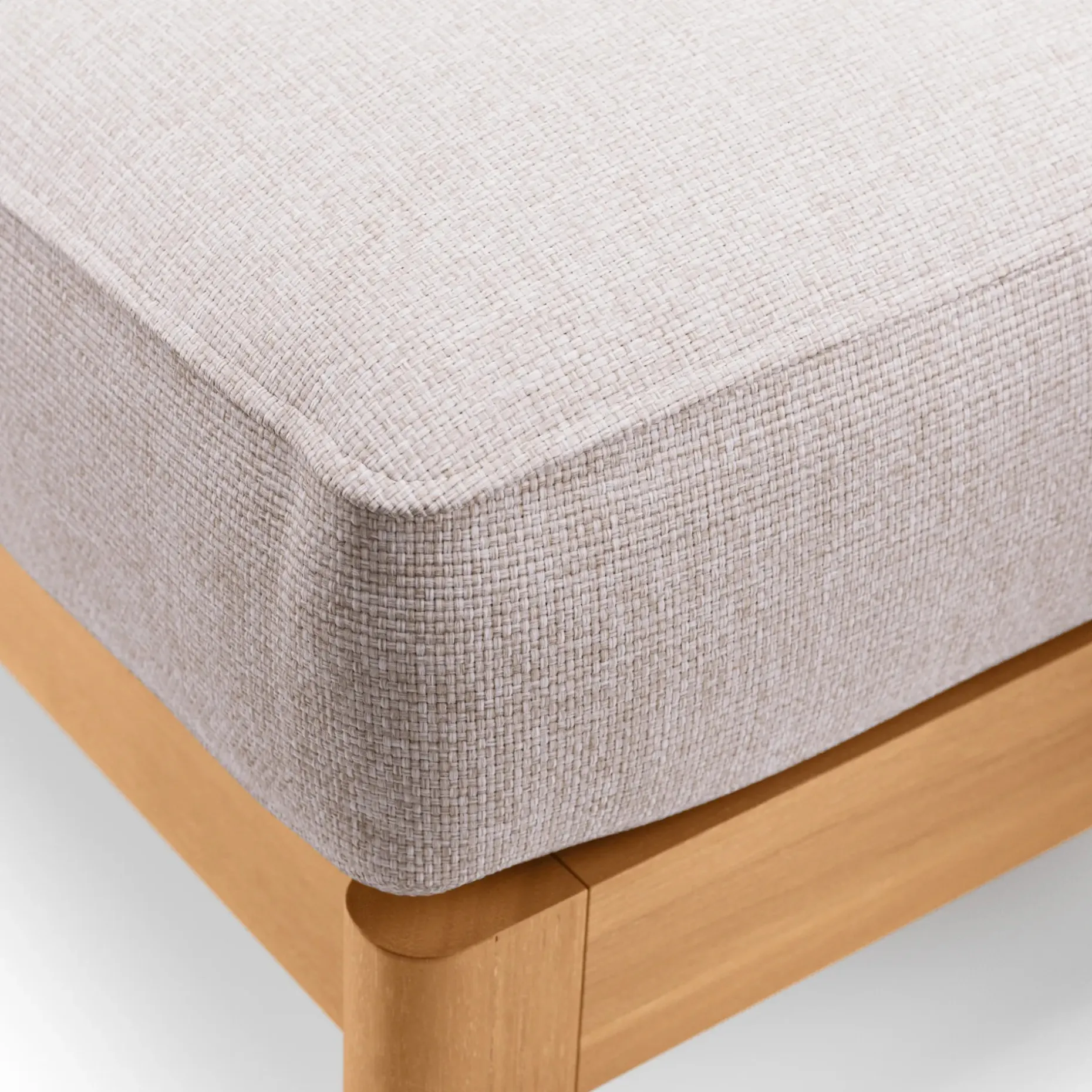 Elise 31" Outdoor Ottoman - Basket Beige