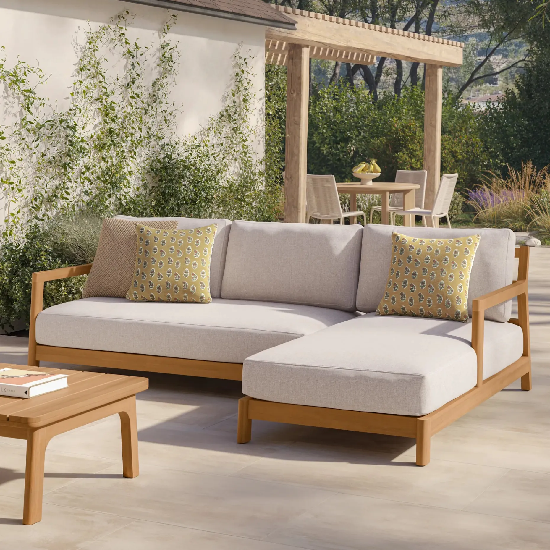 Elise 100" Outdoor Right Sectional - Basket Beige