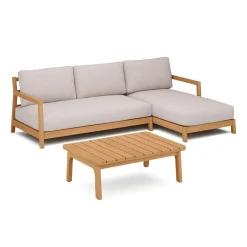 Elise 100" Outdoor Right Sectional Set - Basket Beige