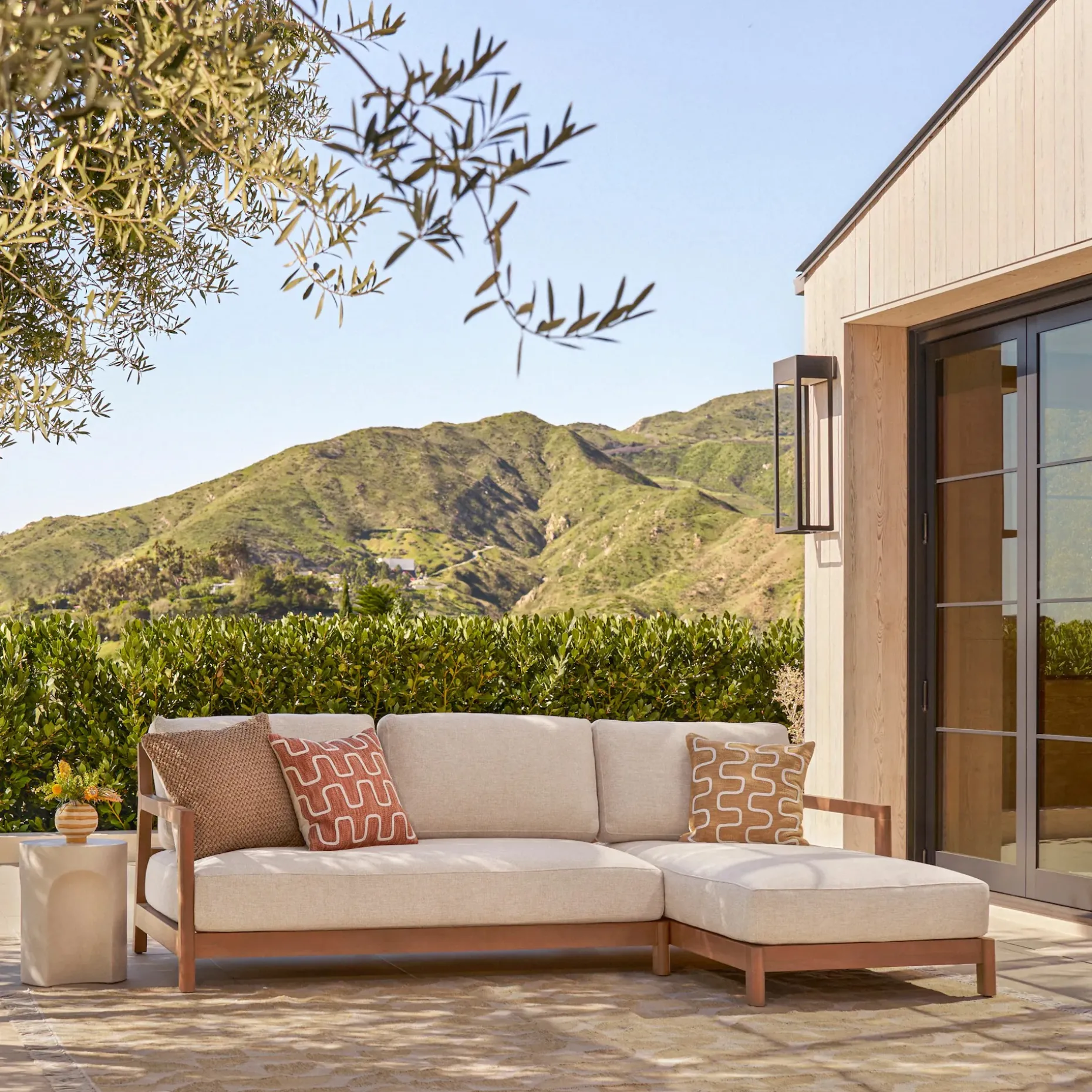 Elise 100" Outdoor Right Sectional Set - Basket Beige