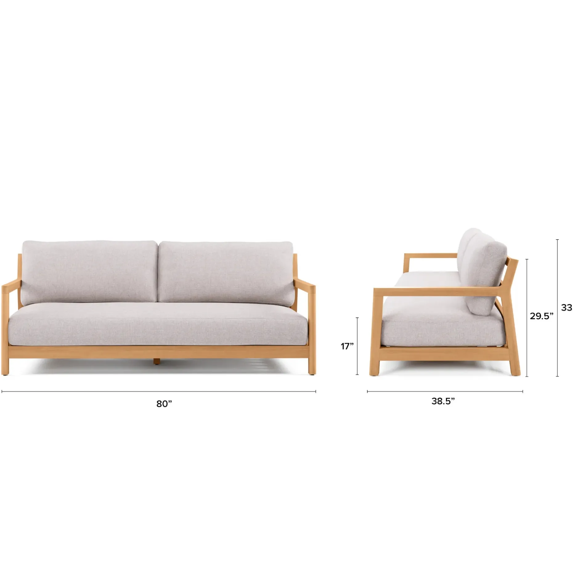 Elise 80" Outdoor Sofa Set - Basket Beige