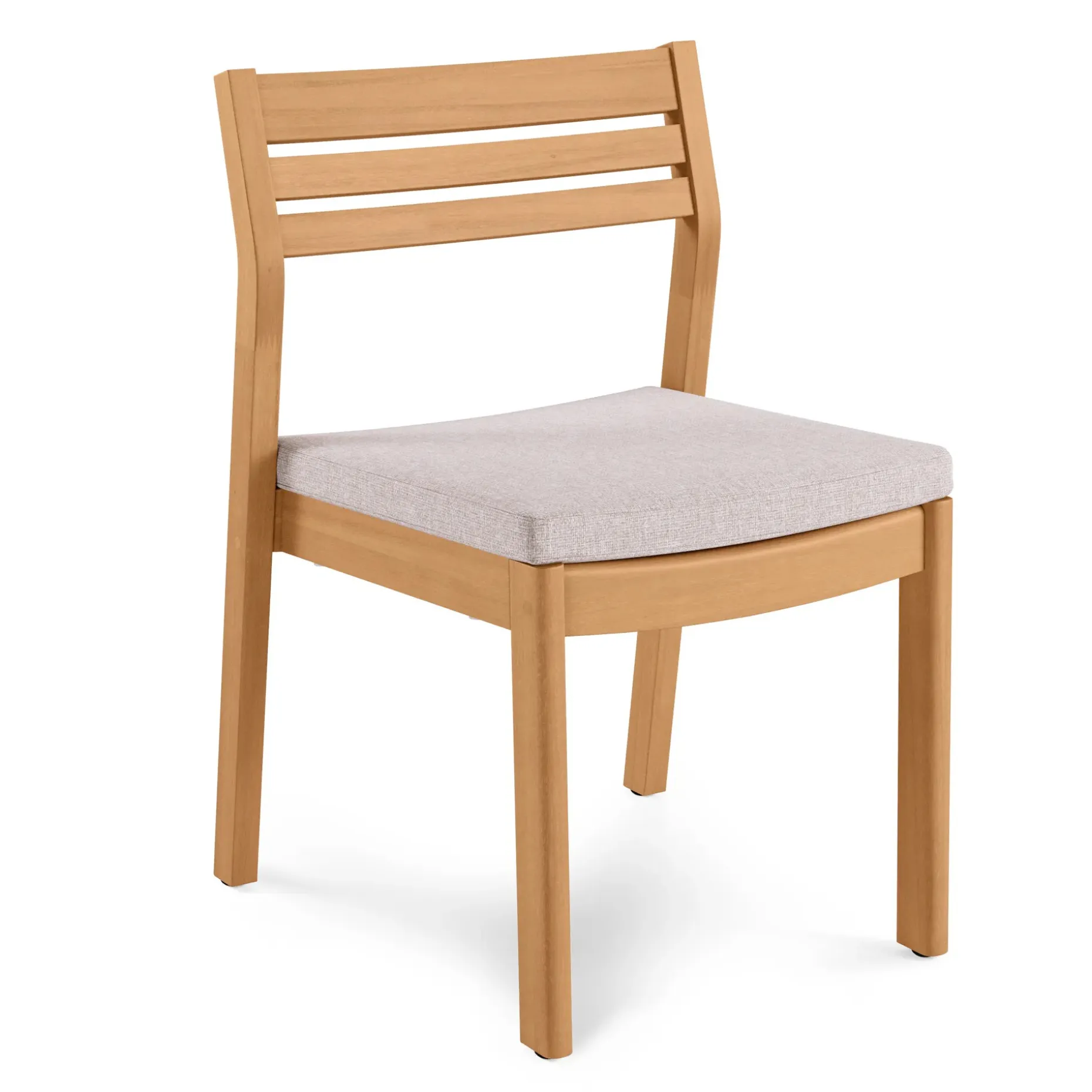 Elise Outdoor Stackable Dining Chair - Light Eucalyptus and Basket Beige