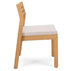 Elise Outdoor Stackable Dining Chair - Light Eucalyptus and Basket Beige