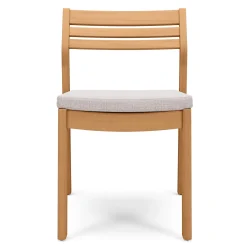 Elise Outdoor Stackable Dining Chair - Light Eucalyptus and Basket Beige