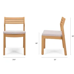 Elise Outdoor Stackable Dining Chair - Light Eucalyptus and Basket Beige