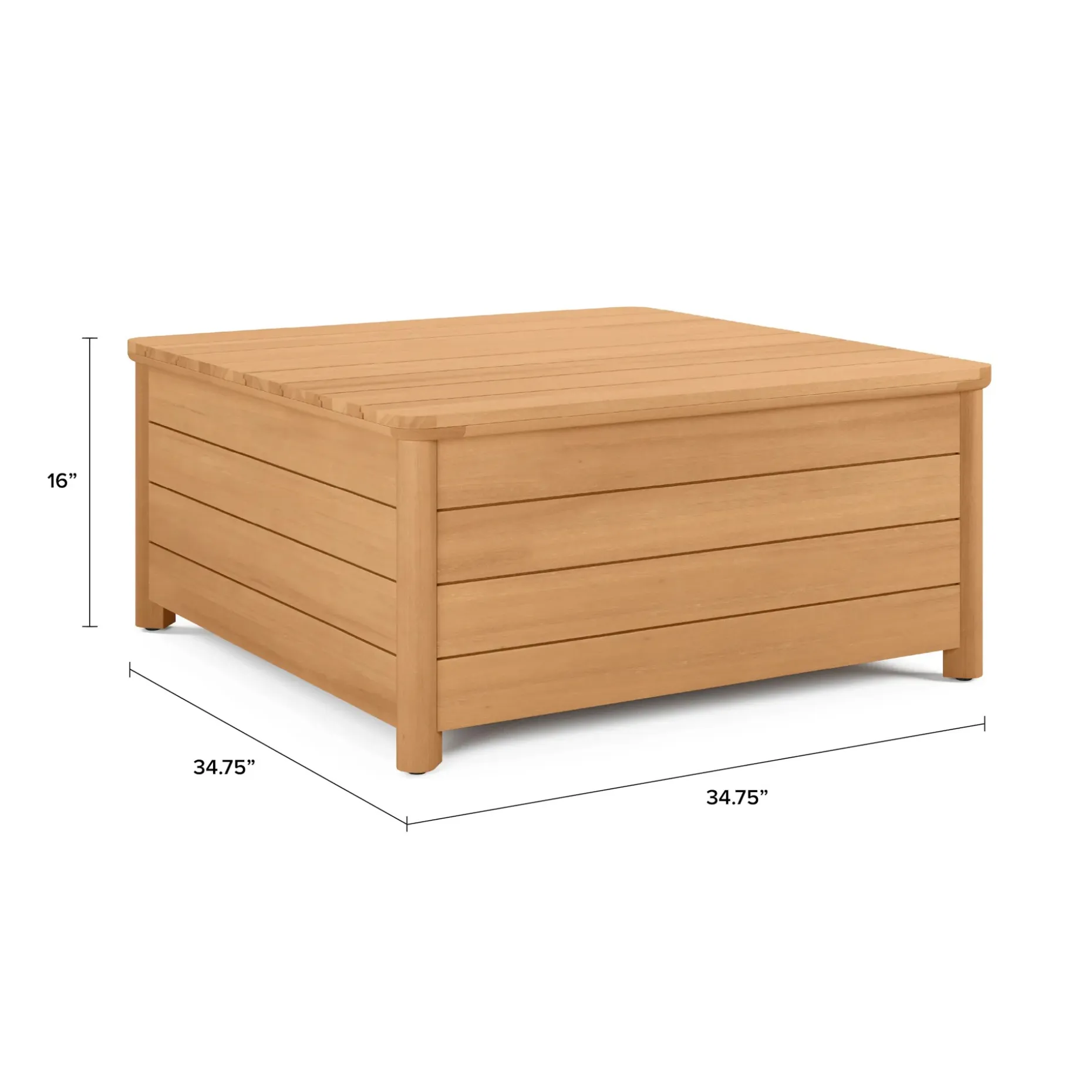 Elise 34.75" Outdoor Storage Coffee Table - Light Eucalyptus