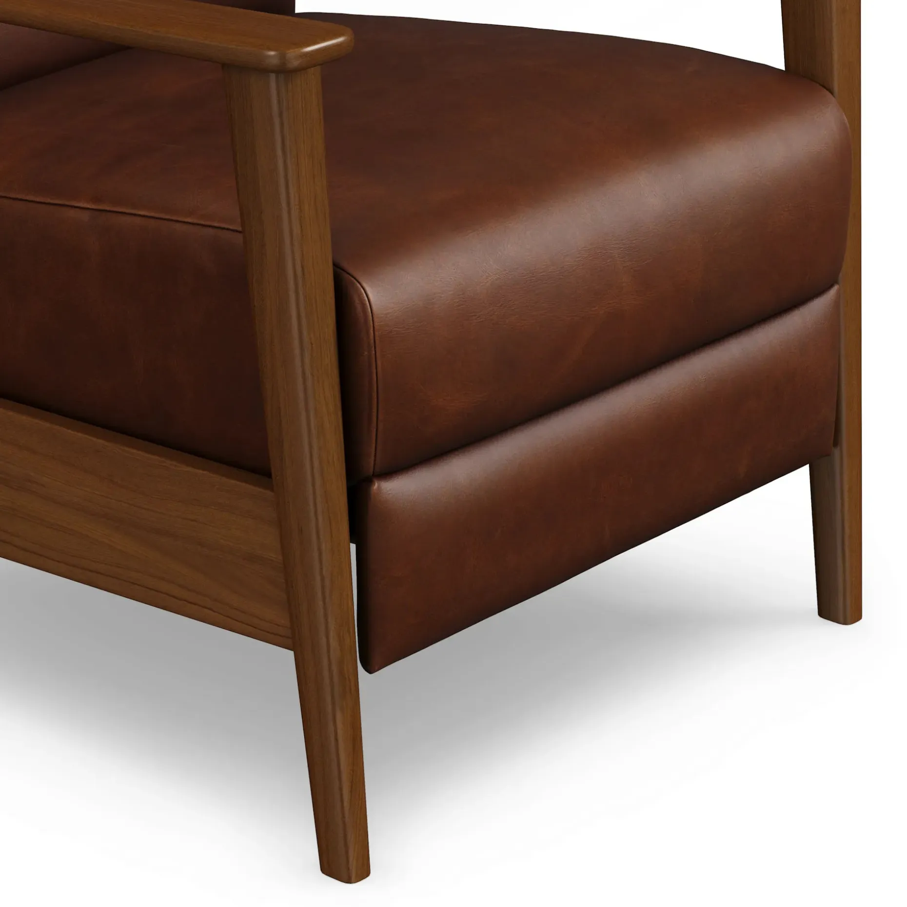 Ellow 28.5" Leather Reclining Lounge Chair - Indiana Brown