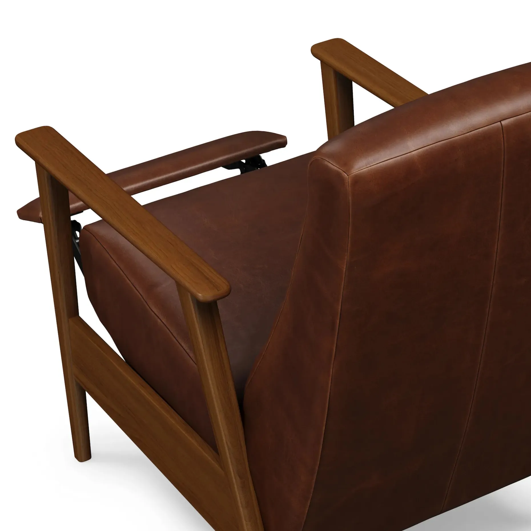 Ellow 28.5" Leather Reclining Lounge Chair - Indiana Brown