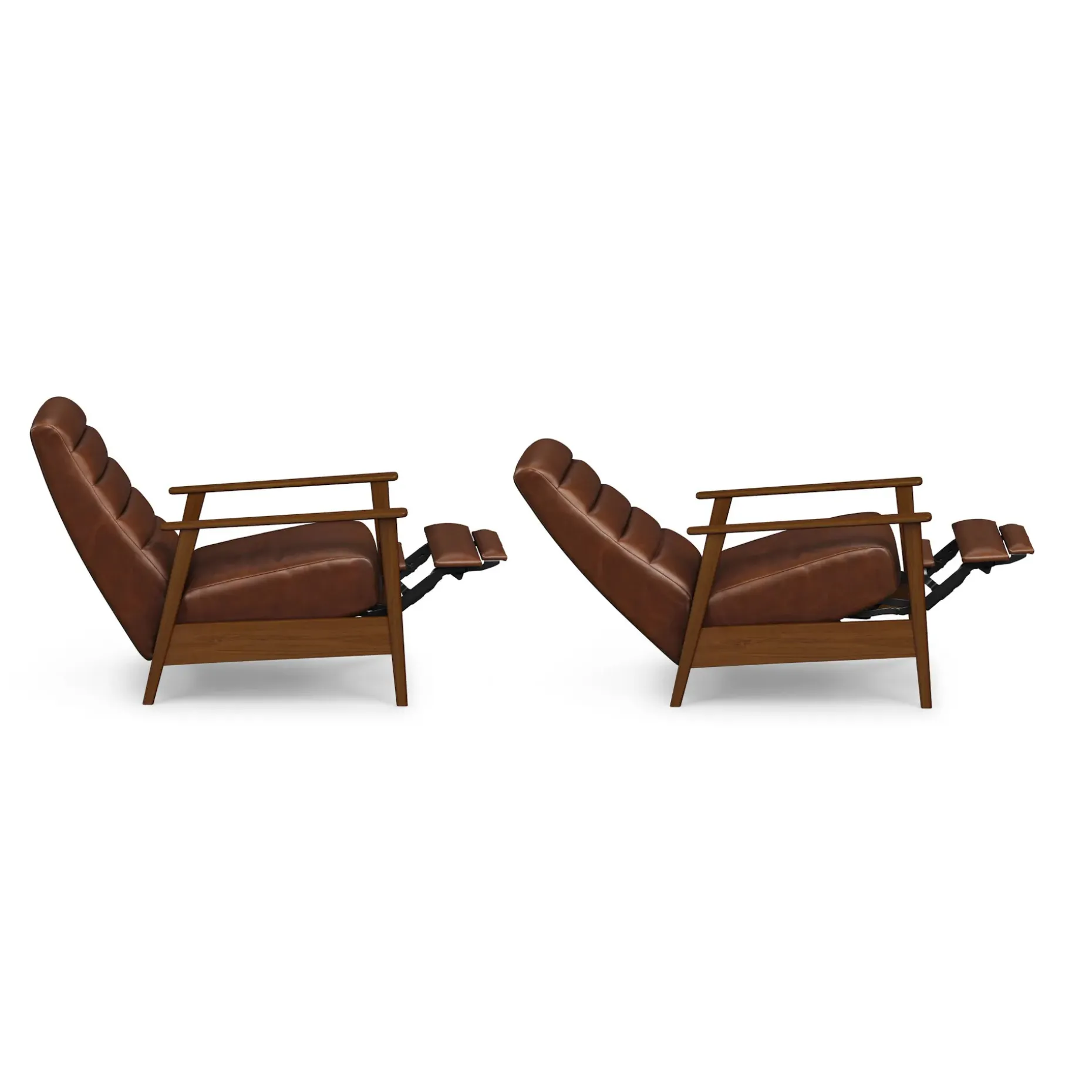 Ellow 28.5" Leather Reclining Lounge Chair - Indiana Brown
