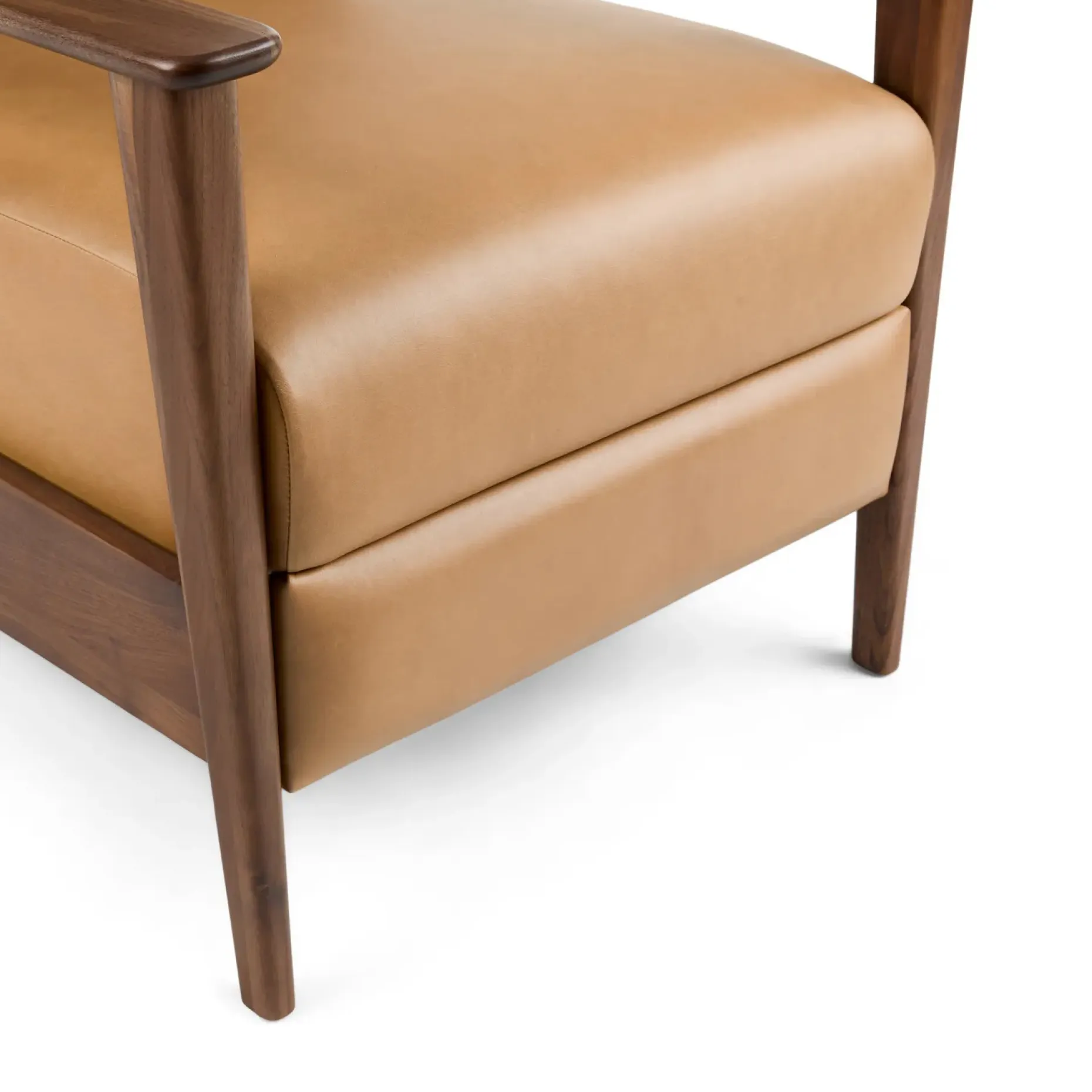 Ellow 28.5" Leather Reclining Lounge Chair - Charme Tan