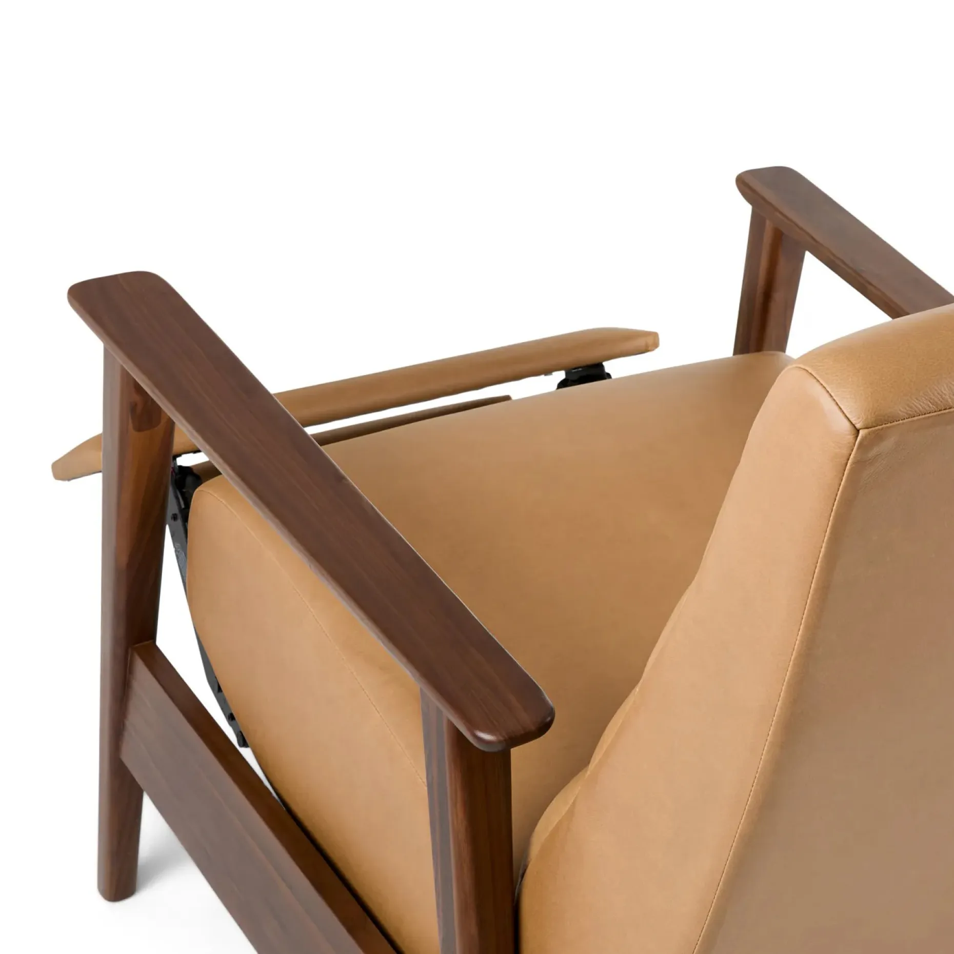 Ellow 28.5" Leather Reclining Lounge Chair - Charme Tan
