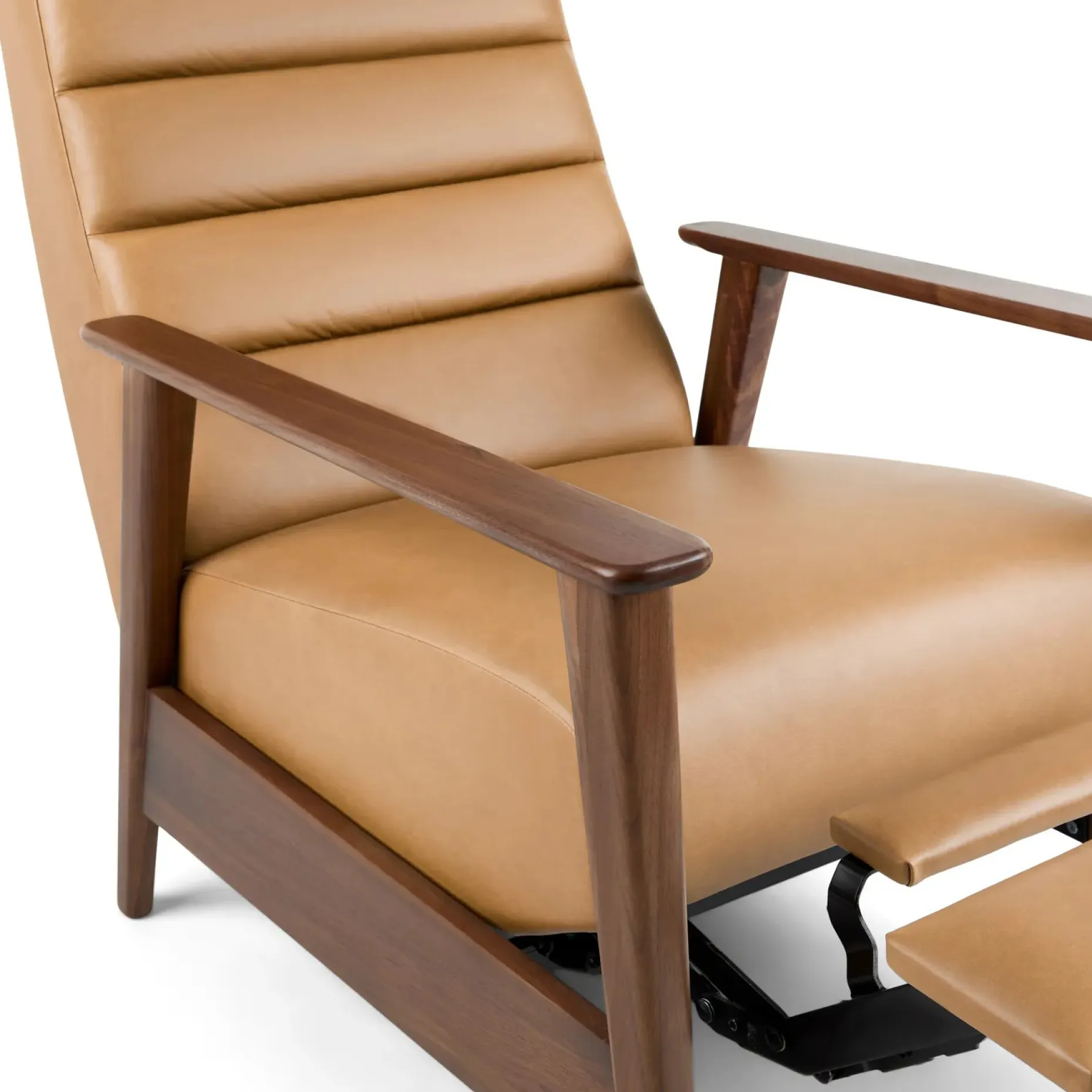 Ellow 28.5" Leather Reclining Lounge Chair - Charme Tan