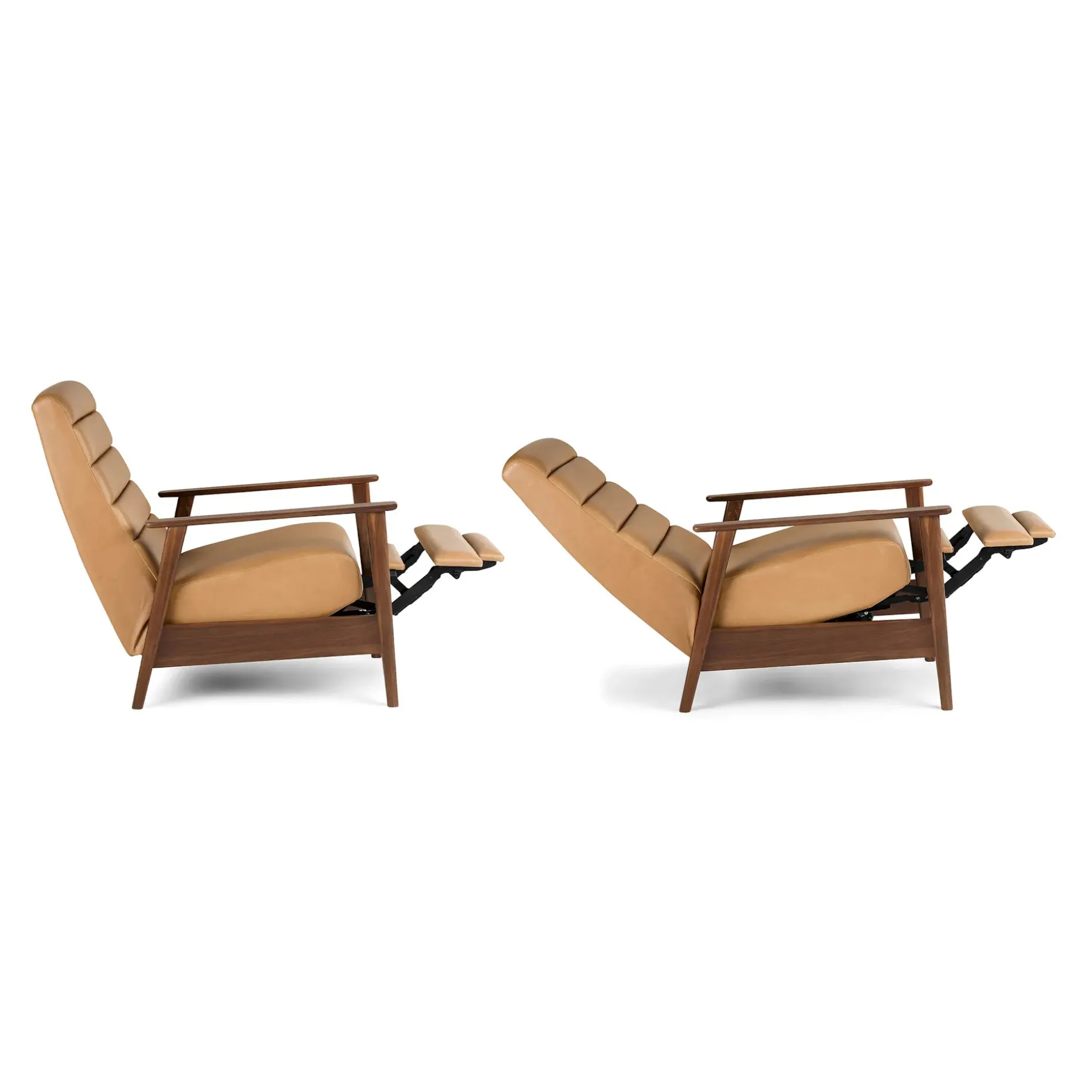 Ellow 28.5" Leather Reclining Lounge Chair - Charme Tan
