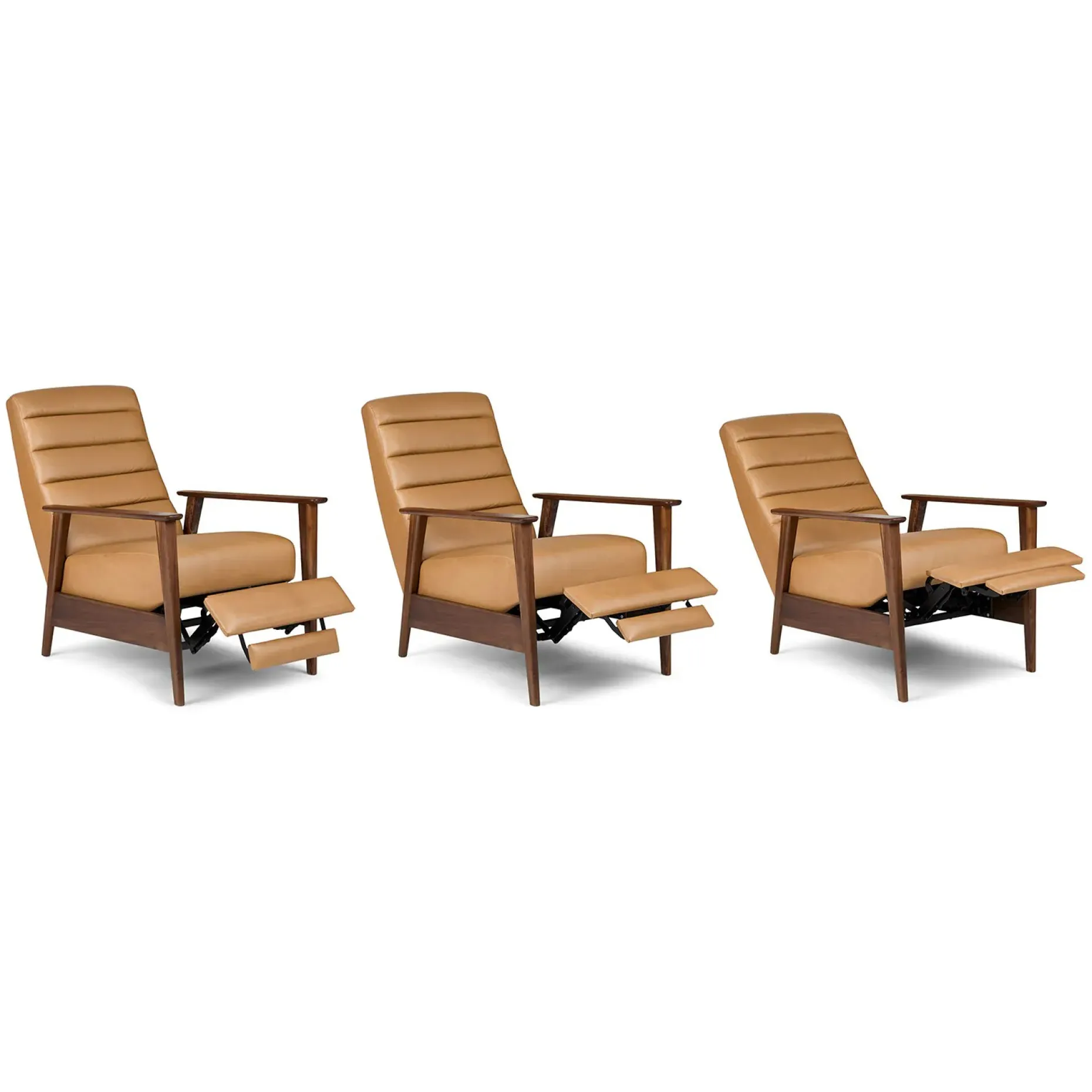 Ellow 28.5" Leather Reclining Lounge Chair - Charme Tan