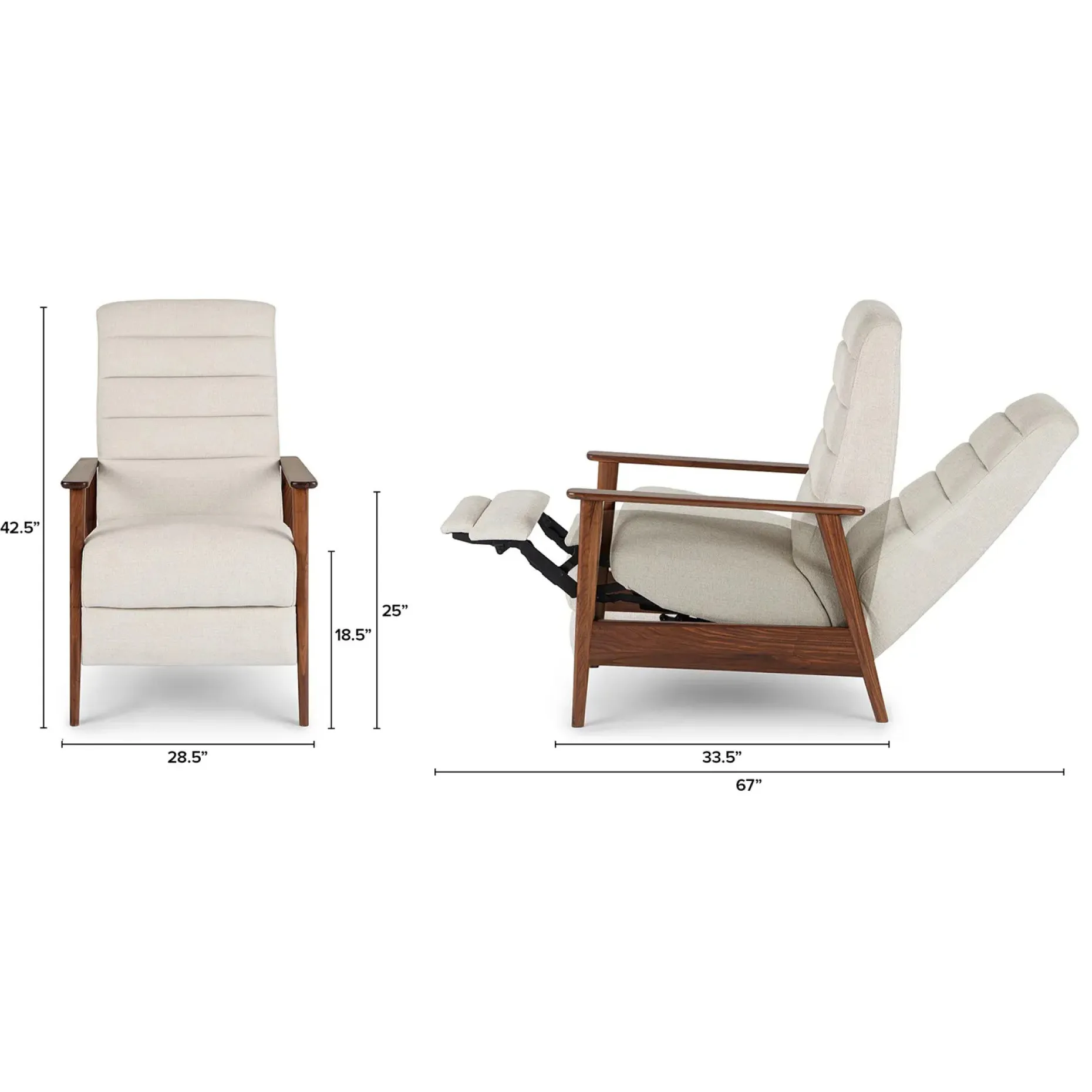 Ellow 28.5" Reclining Lounge Chair - Ashford Gray