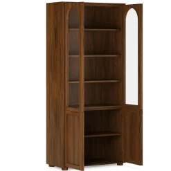 Emera 35" Glass Cabinet, Tall - Walnut