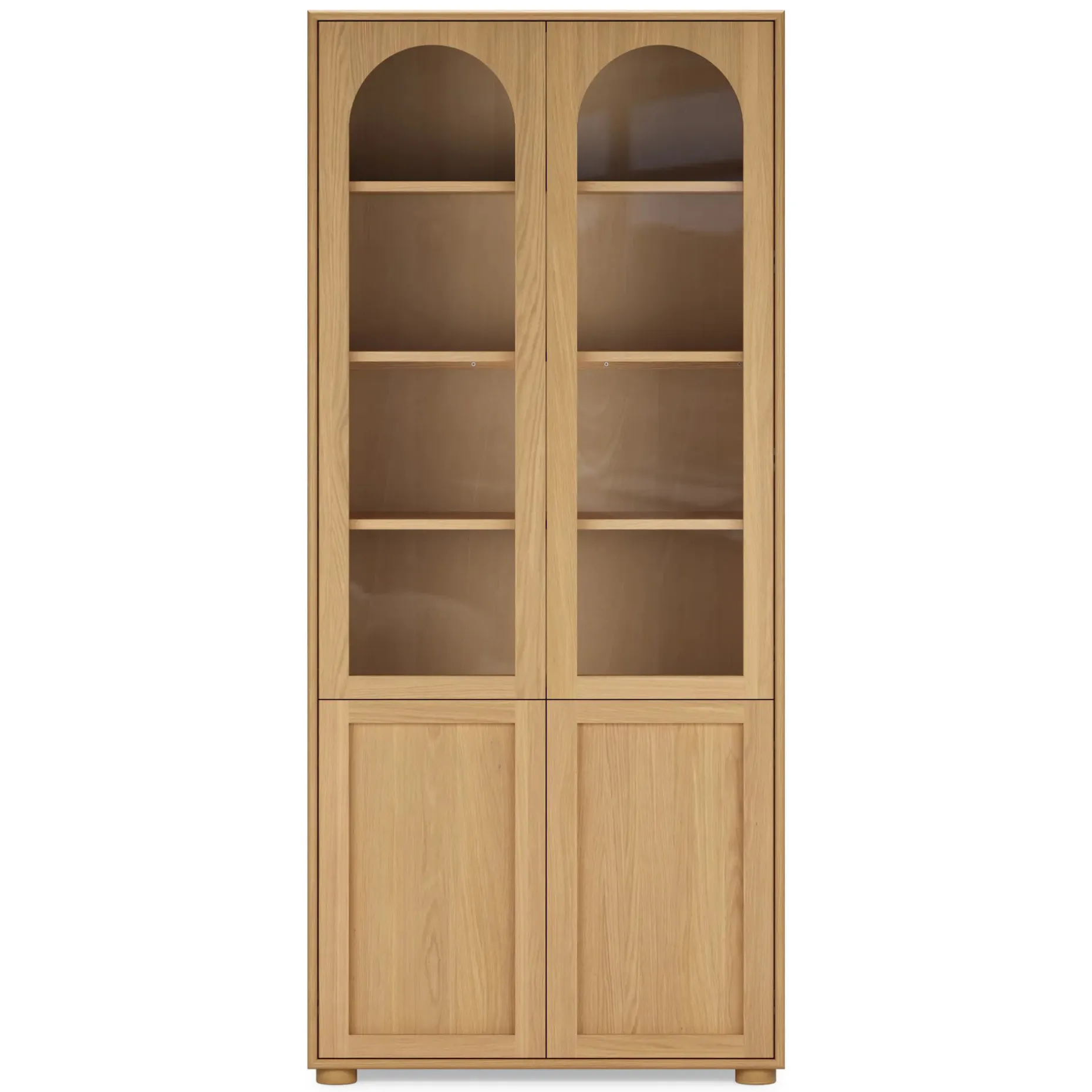 Emera 35" Glass Cabinet, Tall - White Oak