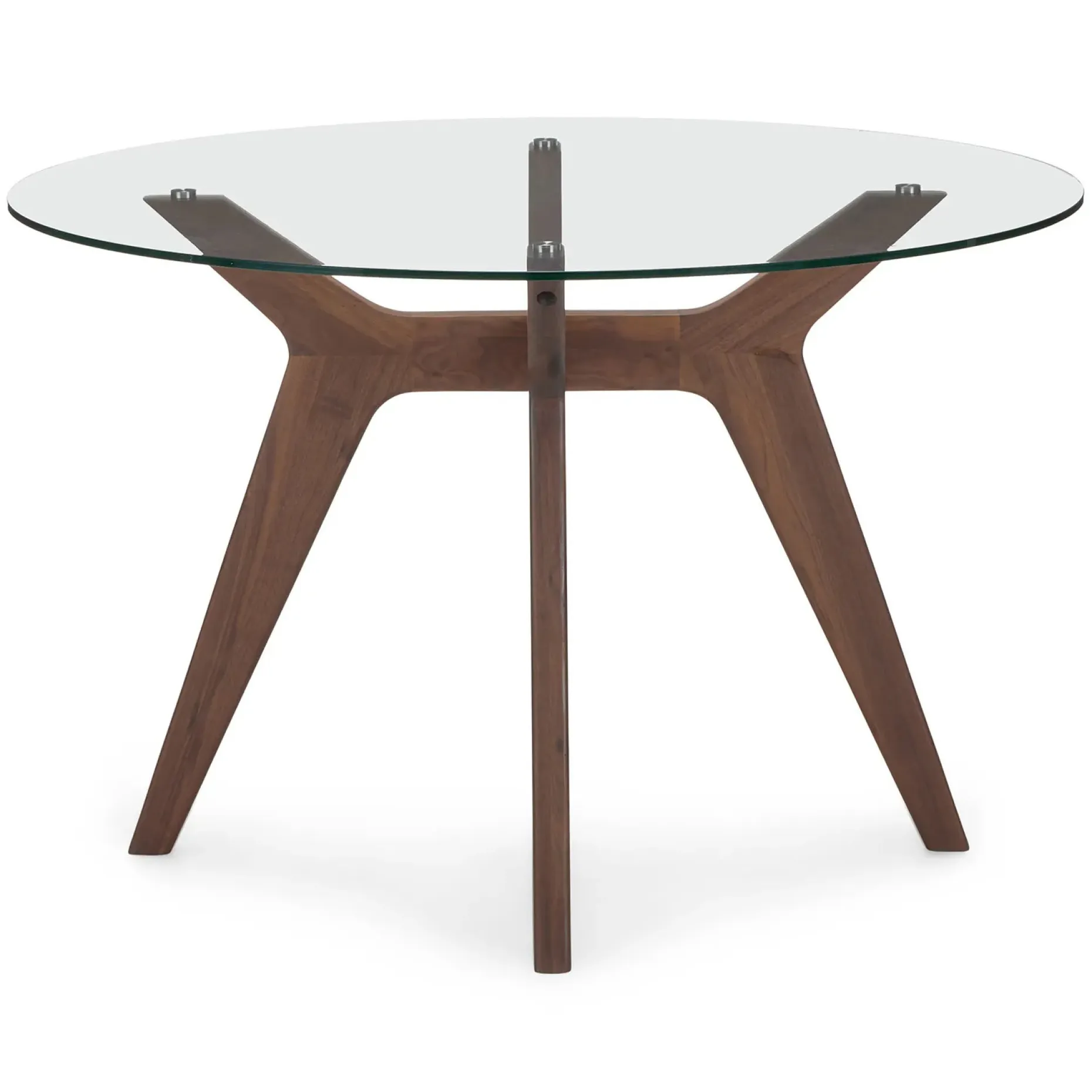 Emmer 47.25" Glass Dining Table - Walnut